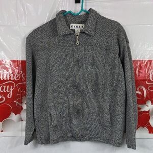 Kikit Men's Gray Zip Up Sweater XL (M162)